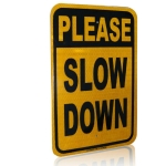 Reflective Aluminum Sign - Reflective Please Slow Down Aluminum Signs